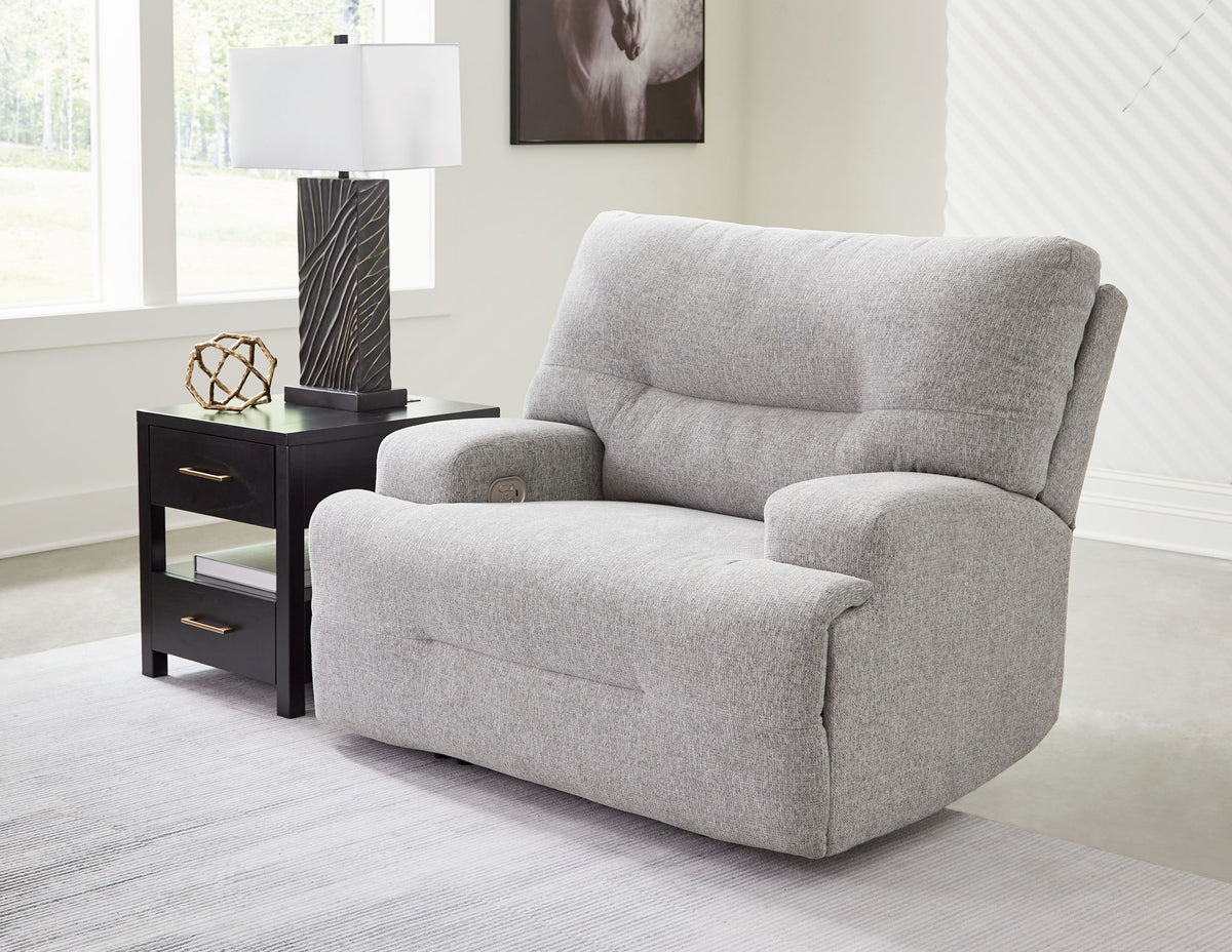 Acklen Place - Wide Seat Power Recliner - Pewter by Ashley – view 2