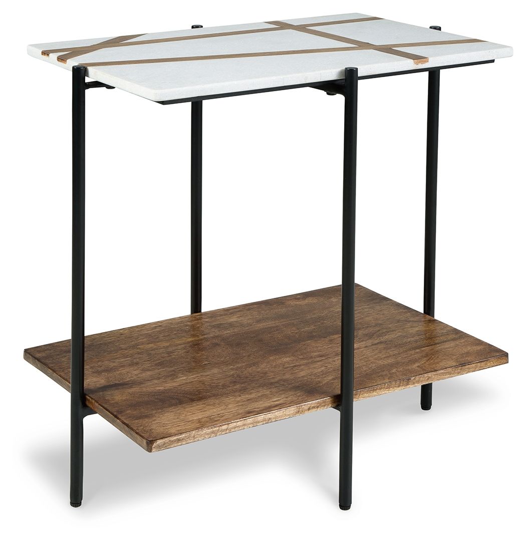 Braxmore - Accent Table - White / Light Brown by Ashley – Accent Tables