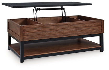 Kallari - Lift Top Cocktail Table - Warm Brown / Black by Ashley – view 2