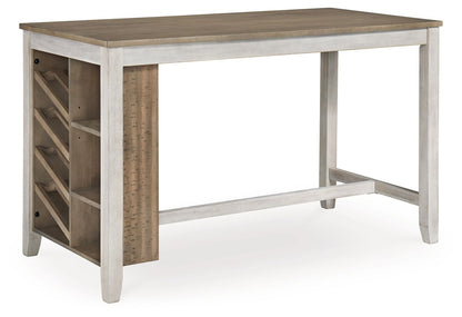 Skempton - Rectangular Counter Table With Storage - White by Ashley – Counter Tables
