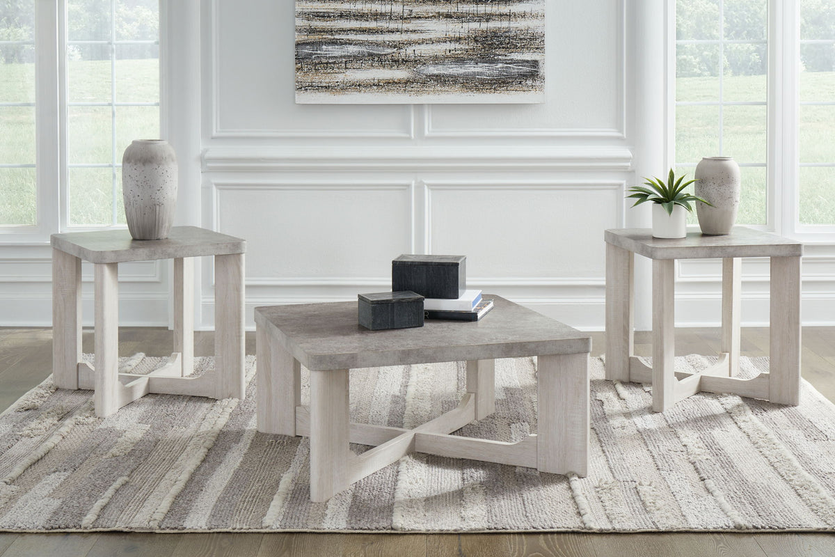 Garnilly - Occasional Table Set (Set of 3) - Whitewash by Ashley – view 2