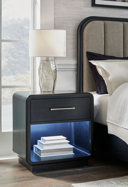 Rowanbeck - One Drawer Night Stand - Black by Ashley – view 2