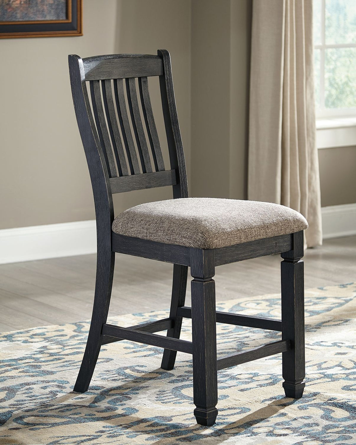 Tyler Creek - Upholstered Barstool (Set of 2) - Black / Grayish Brown by Ashley – view 2