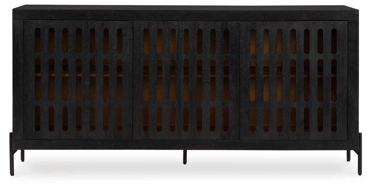 Vallisburg - Accent Cabinet - Black / Natural by Ashley – view 3