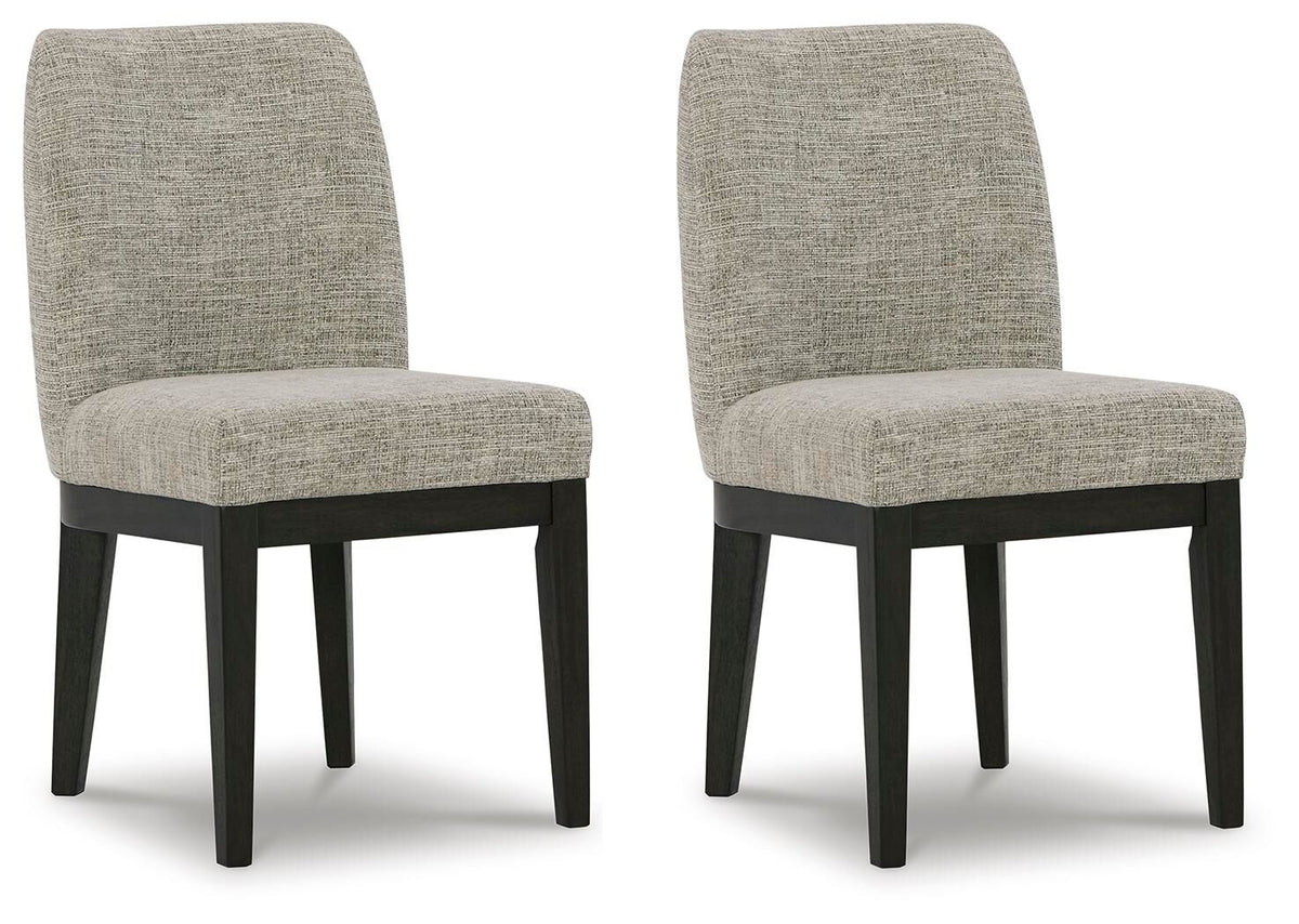 Burkhaus - Dining UPH Side Chair (Set of 2) - Beige / Dark Brown by Ashley – Chair Sets