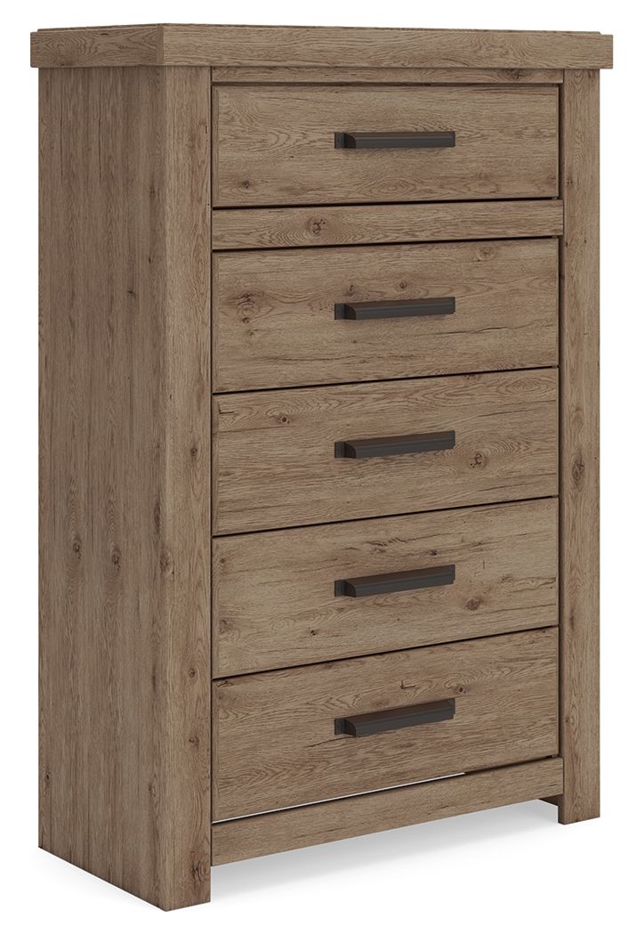 Oliandon - Five Drawer Chest - Light Brown by Ashley – Accent Chests