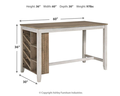 Skempton - Rectangular Counter Table With Storage - White by Ashley – view 2