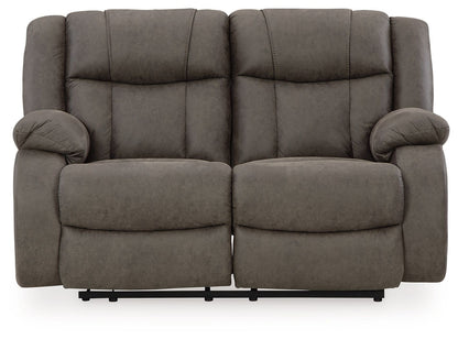 First Base - Reclining Loveseat - Gunmetal by Ashley – Reclining Loveseats