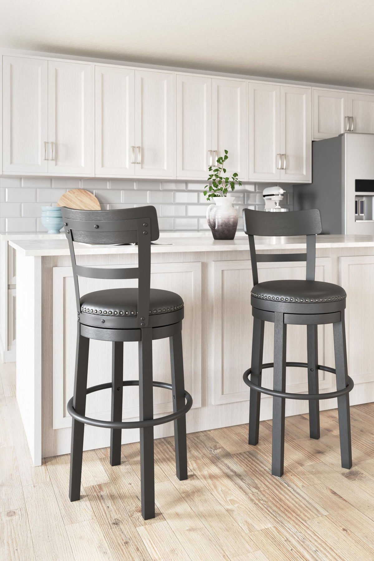 Valebeck - Tall Upholstered Swivel Barstool by Ashley – view 4