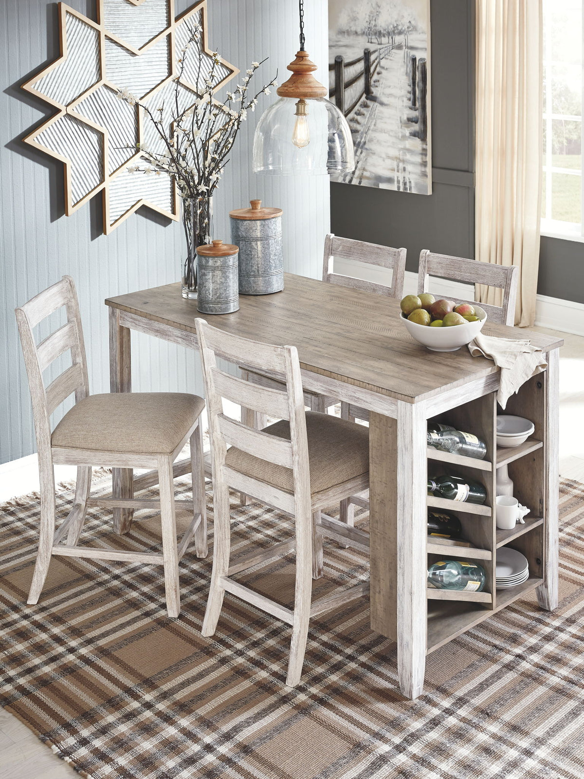 Skempton - Rectangular Counter Table With Storage Set by Ashley – view 4