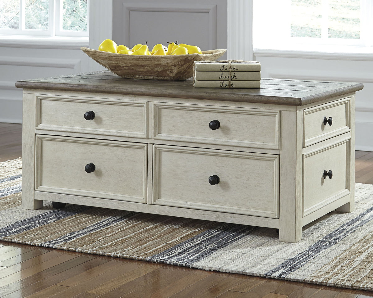 Bolanburg - Lift Top Cocktail Table - White / Brown / Beige by Ashley – view 3