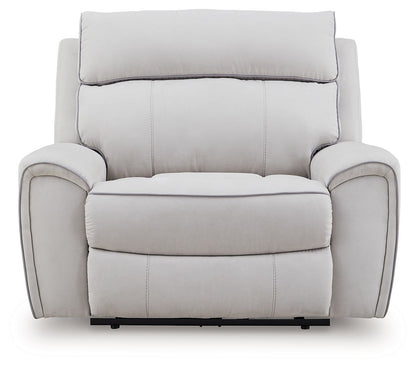 Social Pointe - Power Recliner / Adjustable Headrest - Pearl / Ash by Ashley – view 2