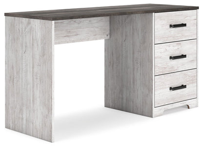Shawburn - Home Office Desk - White / Dark Charcoal Gray by Ashley – Writing Desks