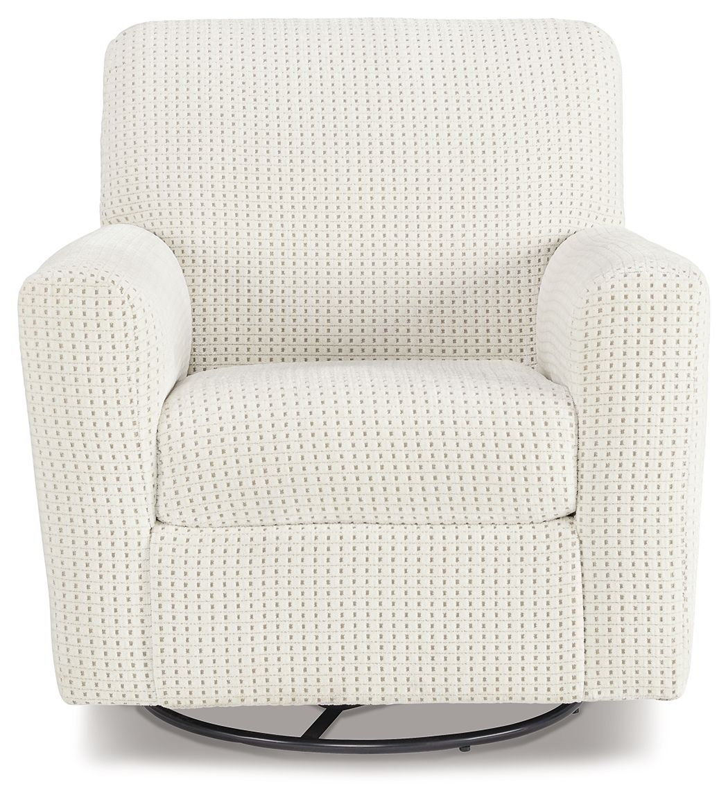 Herstow - Swivel Glider Accent Chair - Ivory by Ashley – view 2