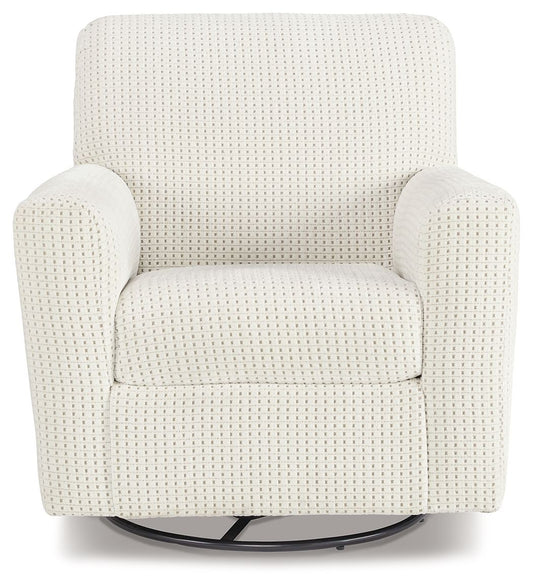 Herstow - Swivel Glider Accent Chair - Ivory by Ashley – view 2