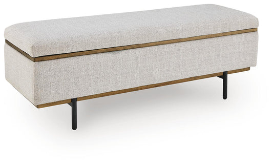 Dettaford Next-Gen Nuvella - Storage Bench - Stone by Ashley – Storage Benches
