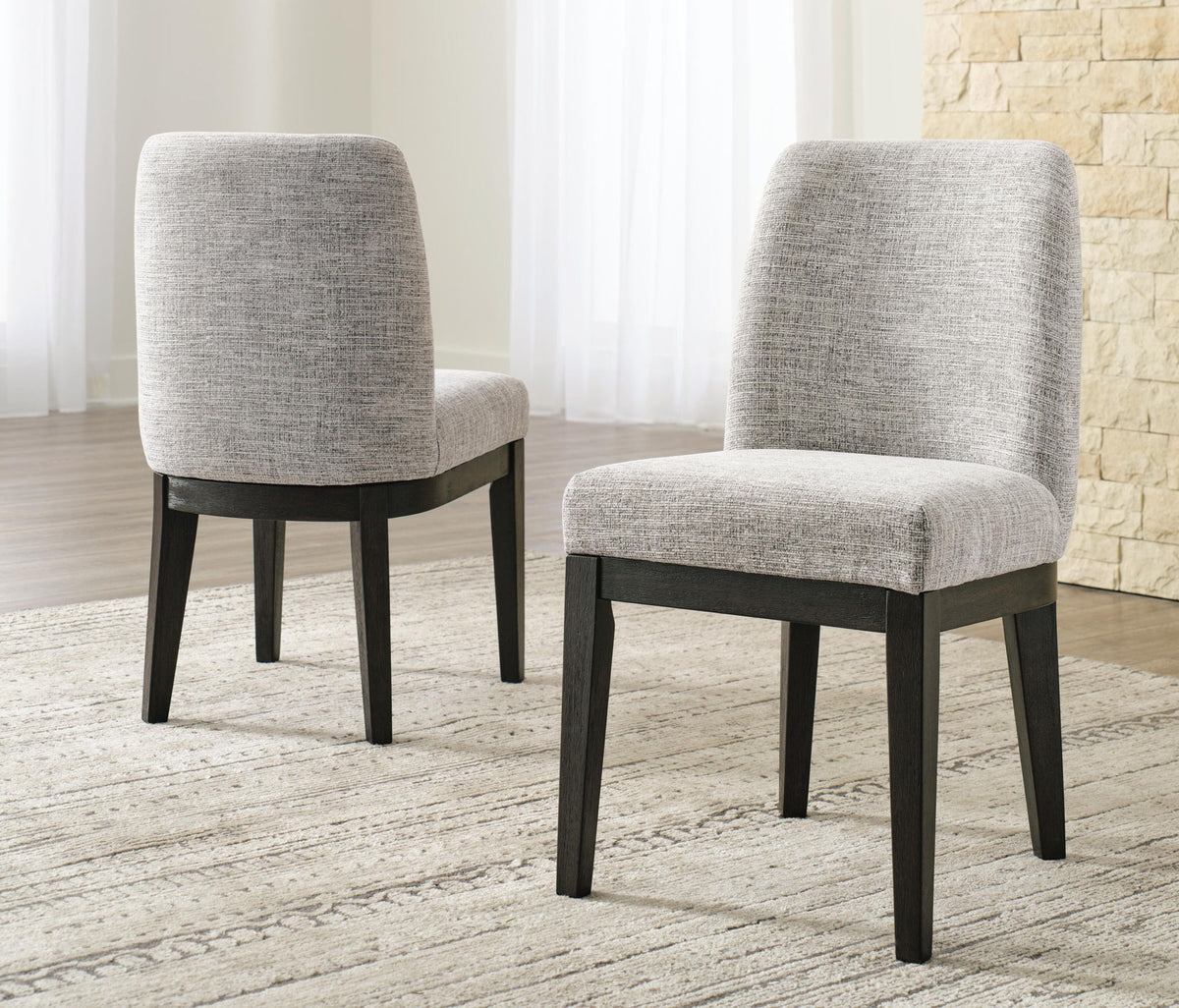 Burkhaus - Dining UPH Side Chair (Set of 2) - Beige / Dark Brown by Ashley – view 2