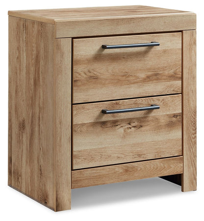 Hyanna - Two Drawer Night Stand - Tan Brown by Ashley – Nightstands w/ Charging Stations
