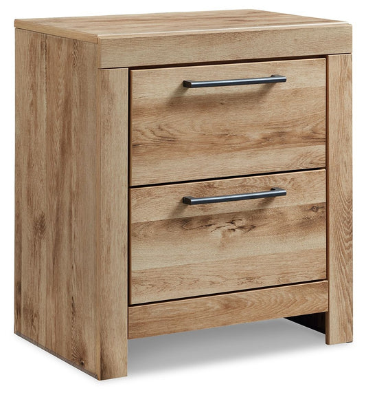 Hyanna - Two Drawer Night Stand - Tan Brown by Ashley – Nightstands w/ Charging Stations