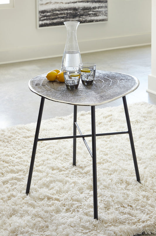 Laverford - Round End Table - Chrome / Black by Ashley – view 2