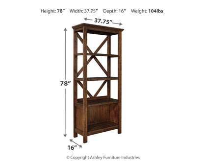 Baldridge - Large Bookcase - Rustic Brown by Ashley – view 2
