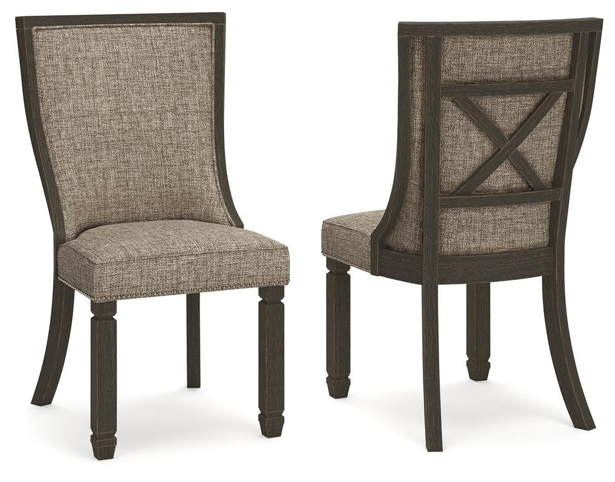 Tyler Creek - Dining UPH Side Chair (Set of 2) - Framed Back - Black / Grayish Brown by Ashley – Chair Sets