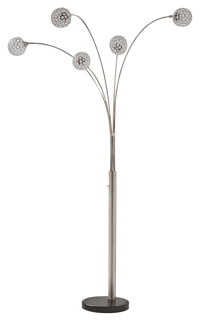 Winter - Metal Arc Lamp - Silver Finish by Ashley – Floor Lamps