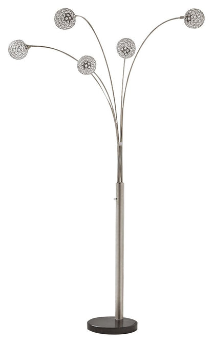 Winter - Metal Arc Lamp - Silver Finish by Ashley – Floor Lamps