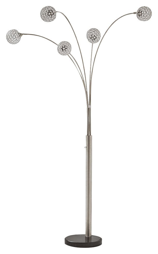 Winter - Metal Arc Lamp - Silver Finish by Ashley – Floor Lamps