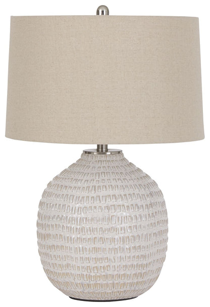 Jamon - Ceramic Table Lamp  - Beige by Ashley – Table Lamps