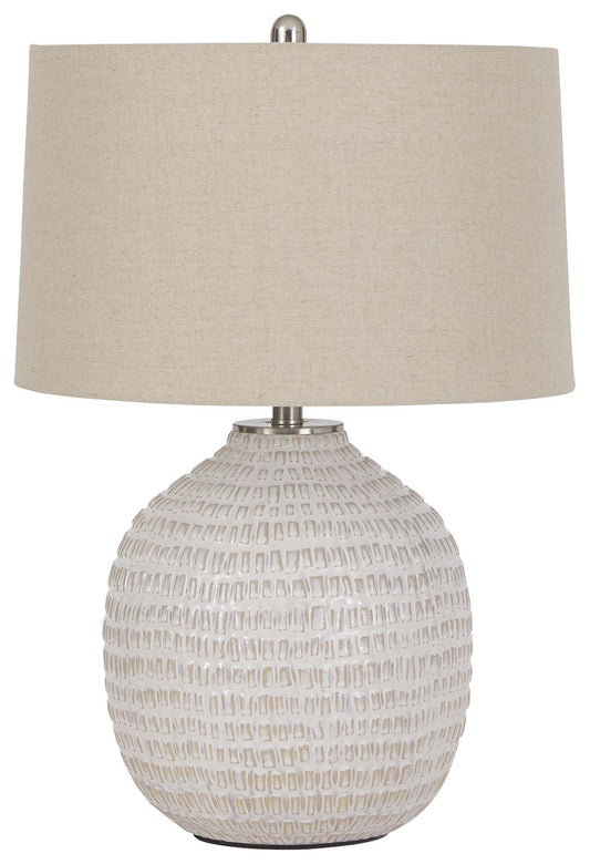Jamon - Ceramic Table Lamp  - Beige by Ashley – Table Lamps