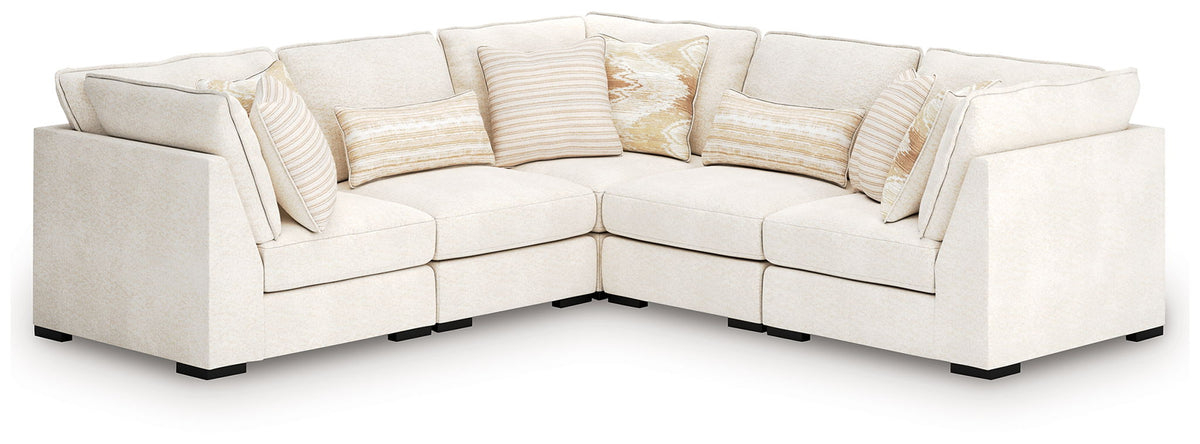 Donelson Creek - 5-Piece Sectional - Vanilla – Stationary Sectionals