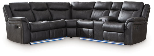 Sultan Meadow - 2-Piece Reclining Sectional - Carbon by Ashley – Reclining Sectionals