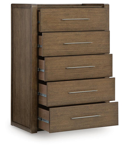Marxmore - Five Drawer Chest - Brown – view 2