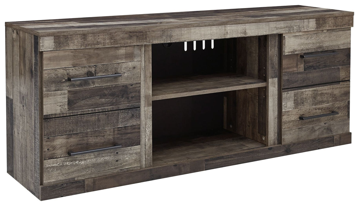 Derekson - LG TV Stand With Fireplace Option - Multi Gray by Ashley – TV Stands