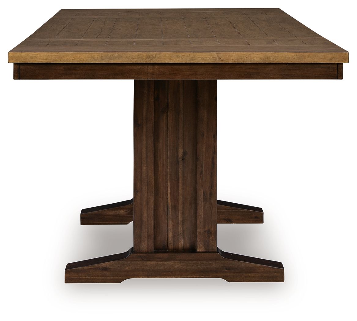 Rylandeen - Rectangular Dining Room Counter Height Extension Table - Light Brown / Dark Brown by Ashley – view 2