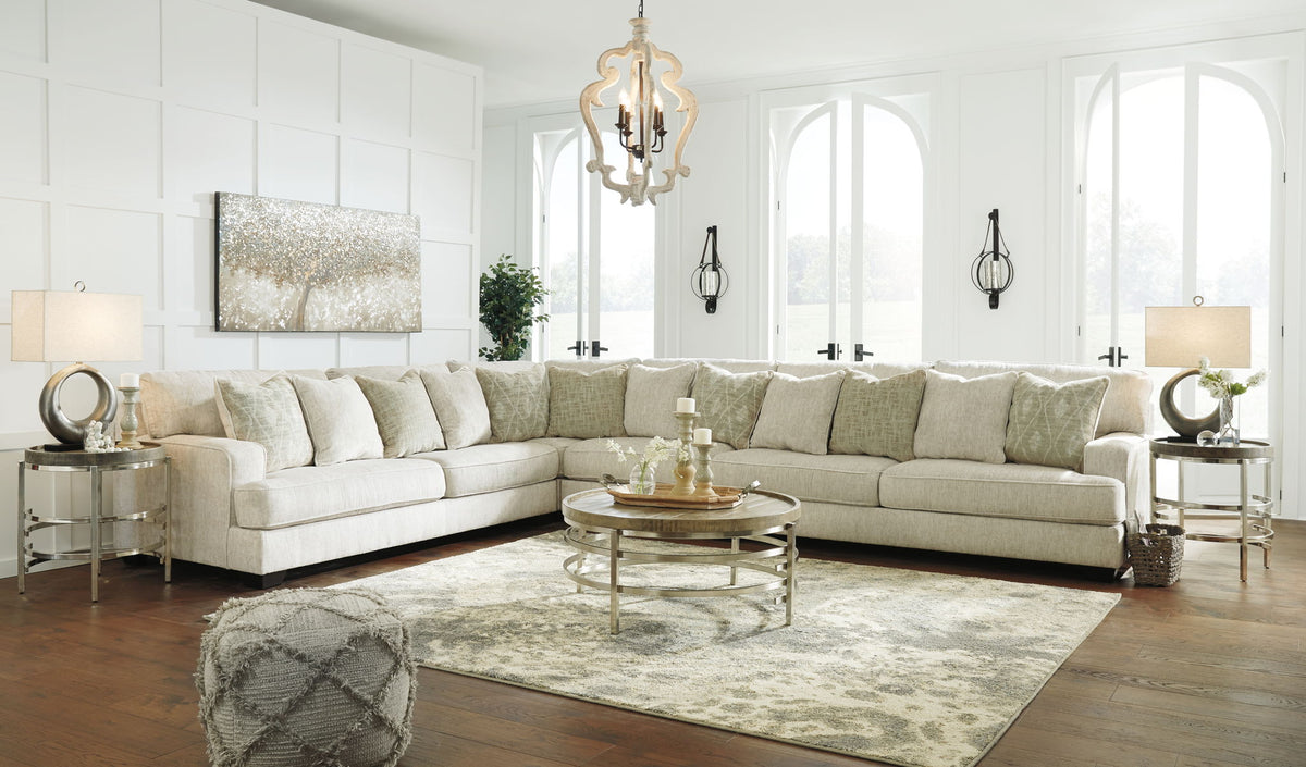 Rawcliffe - Left Arm Facing Sofa 4 Pc Sectional - Parchment by Ashley – view 2