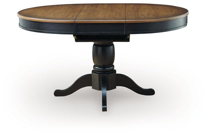 Clorazi - Oval Dining Room Butterfly Extension Table - Black / Brown by Ashley – view 2