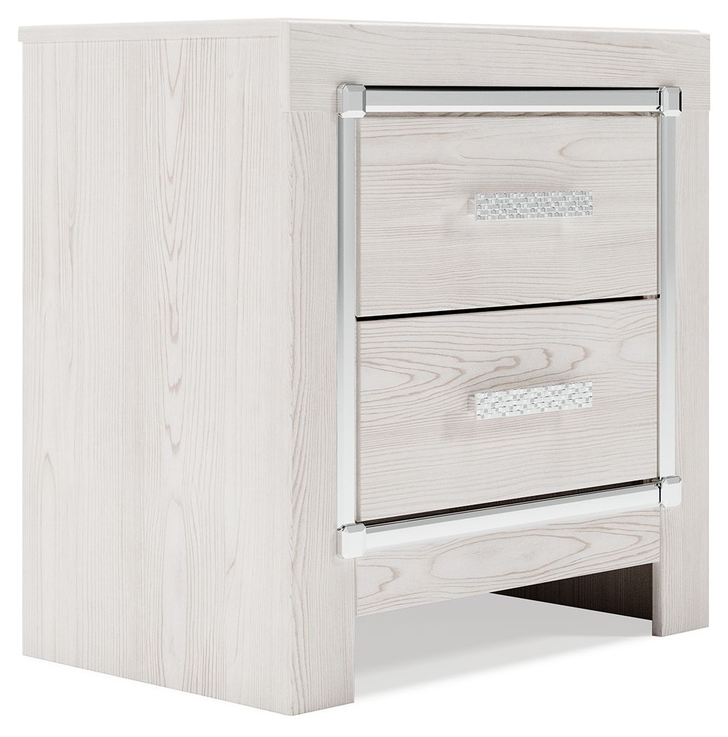 Altyra - Two Drawer Night Stand - White by Ashley – Accent Nightstands