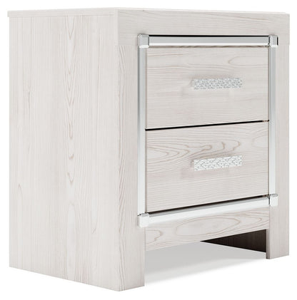 Altyra - Two Drawer Night Stand - White by Ashley – Accent Nightstands