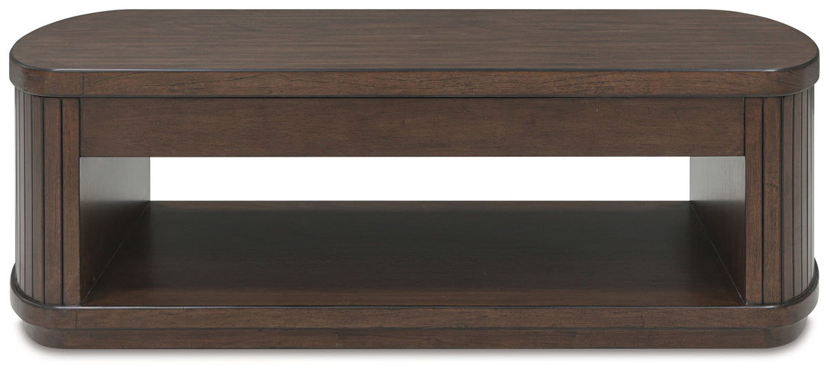 Korestone - Lift Top Cocktail Table - Dark Brown by Ashley – view 2