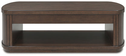 Korestone - Lift Top Cocktail Table - Dark Brown by Ashley – view 2