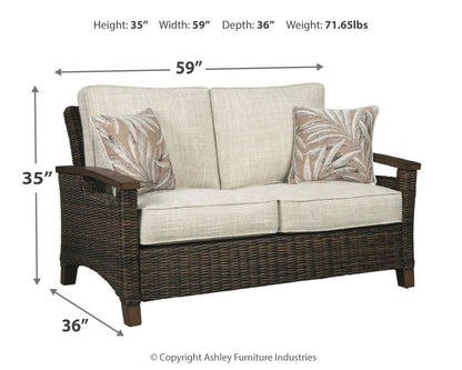 Paradise Trail - Loveseat w/Cushion - Medium Brown by Ashley – view 2