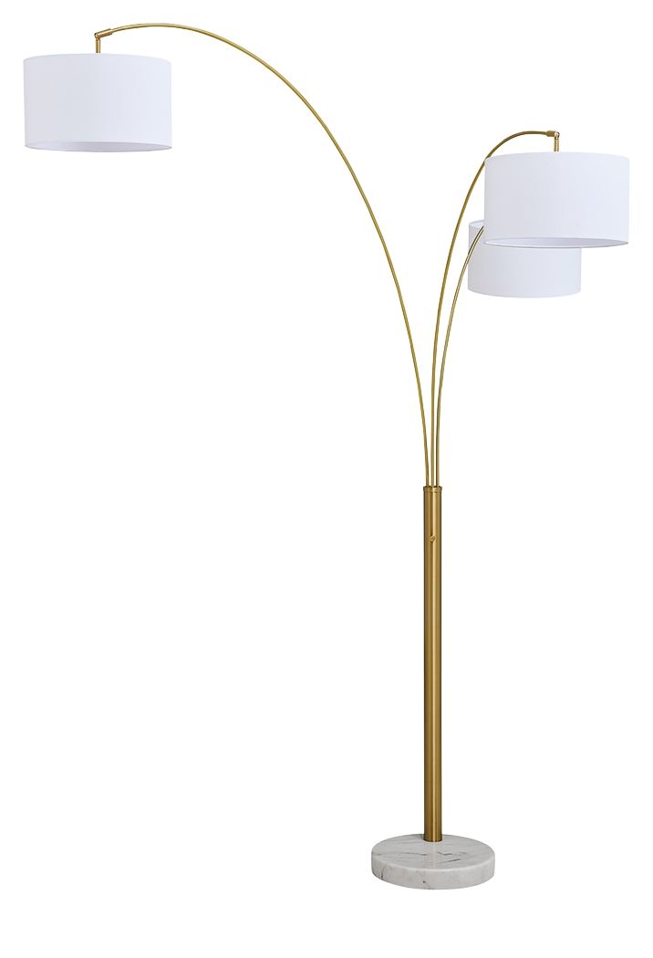 Valo - Metal Arc Lamp - Gold Finish by Ashley – Floor Lamps