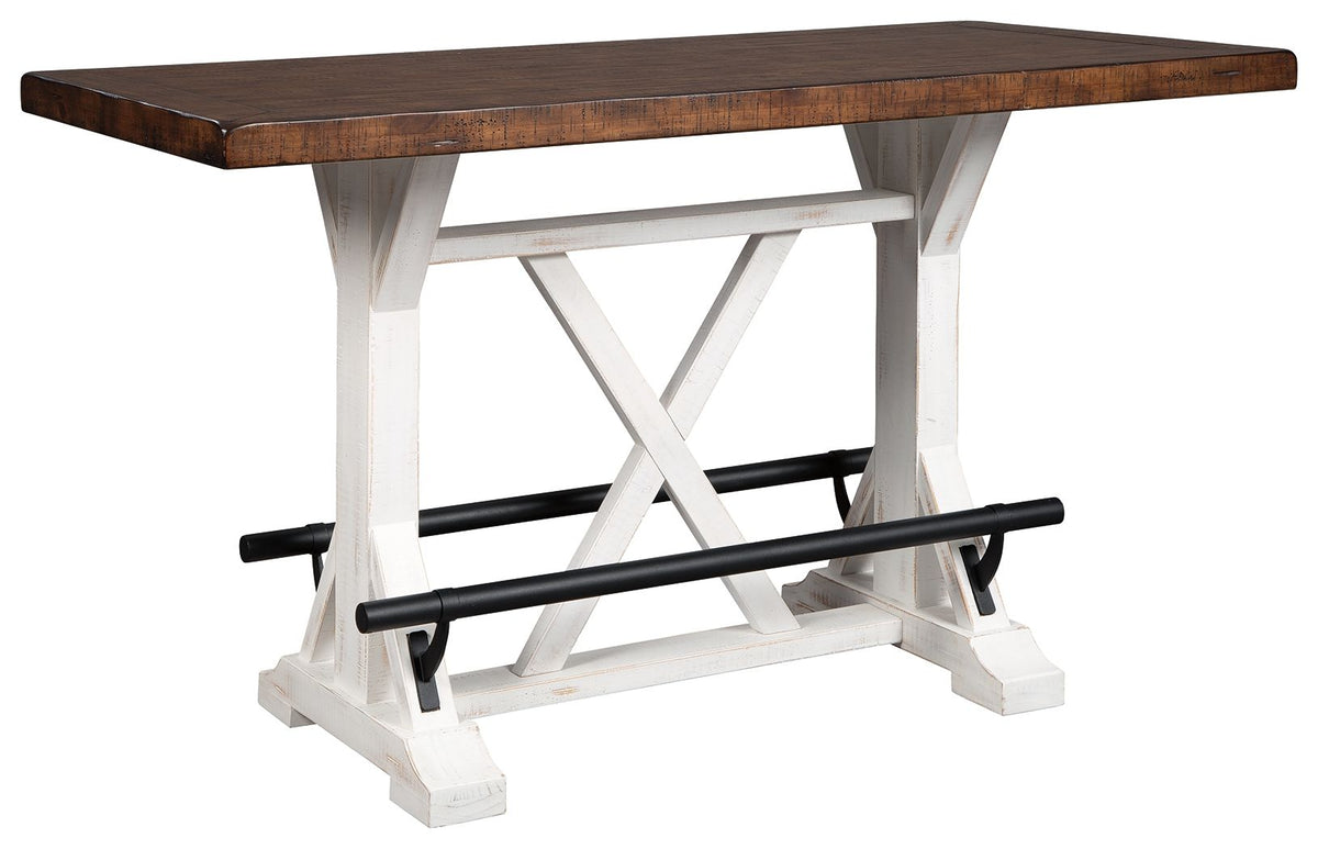 Valebeck - Rectangular Dining Room Counter Table - White / Brown by Ashley – Counter Tables