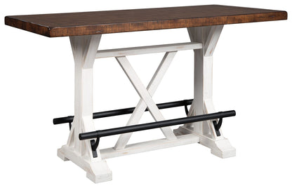 Valebeck - Rectangular Dining Room Counter Table - White / Brown by Ashley – Counter Tables