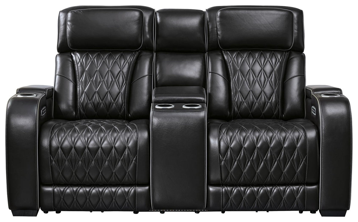 Boyington - Power Reclining Loveseat With Console/Adj Hdrst by Ashley – view 2