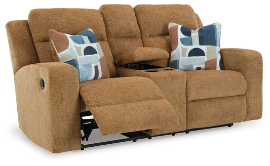 Kanlow - Dbl Reclining Loveseat With Console - Honey by Ashley – view 2