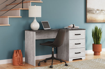 Shawburn - Home Office Desk - White / Dark Charcoal Gray by Ashley – view 2