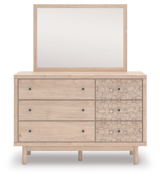 Arloster - 4 Pc. - Full Panel Storage Bed, Dresser, Mirror And Nightstand - Tan – view 2